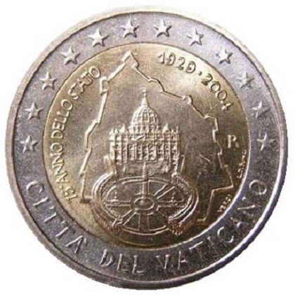 2 euros commémorative 2004 Vatican 75ème anniversaire de la fondation de l’État de la Cité du Vatican