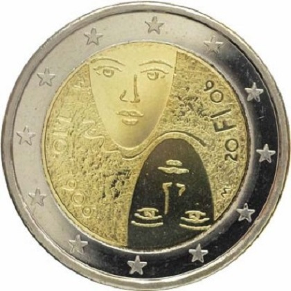 2 euros commémorative 2006 Finlande 100ème anniversaire du suffrage universel et égalitaire