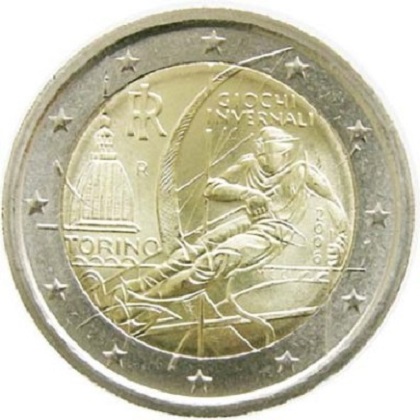2 euros 2006 Italie commémorative les jeux olympiques d'hiver Turin 2006
