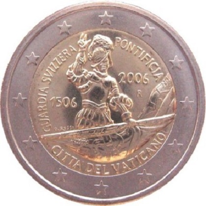 2 euros commémorative Vatican 2006 500ème anniversaire de la Garde suisse pontificale