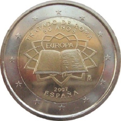 2 euros commémorative Espagne 2007 les 50 ans du traité de Rome