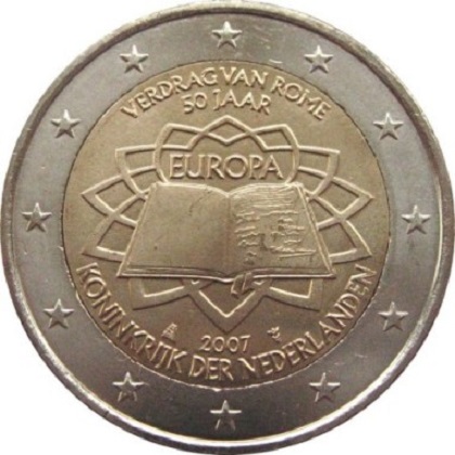2 euros commémorative Pays-Bas 2007 les 50 ans du traité de Rome
