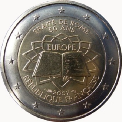 2 euros commémorative France 2007 les 50 ans du traité de Rome