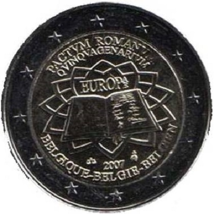 2 euros commémorative Belgique 2007 les 50 ans du traité de Rome