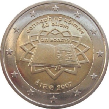 2 euros commémorative Irlande 2007 les 50 ans du traité de Rome