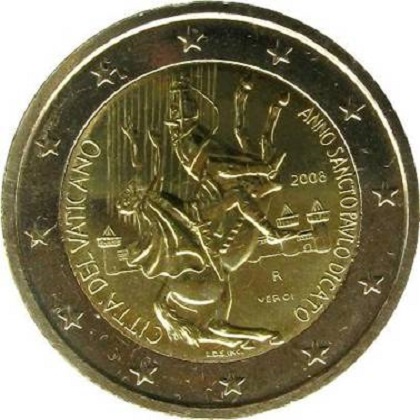 2 euros commémorative Vatican 2008 saint Paul et le bimillénaire de sa naissance