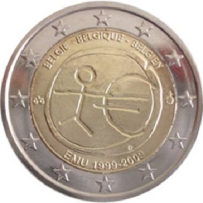 2 euros commémorative 2009 Belgique 10eme anniversaire UEM