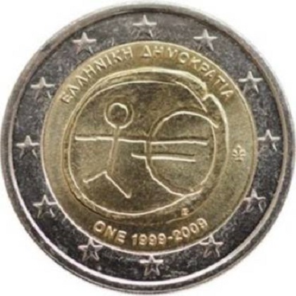 2 euros commémorative 2009 Grèce 10eme anniversaire UEM