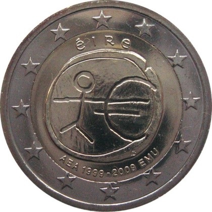 2 euros commémorative 2009 Irlande 10eme anniversaire UEM