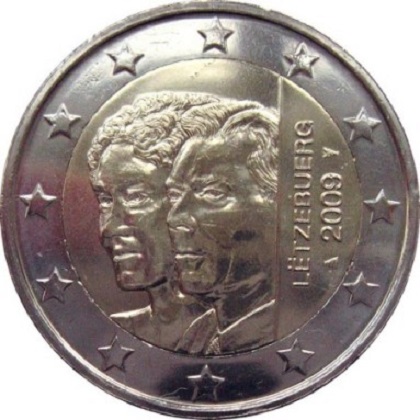 2 euros commémorative Luxembourg 2009 le Grand-Duc Henri et la Grande-Duchesse Charlotte
