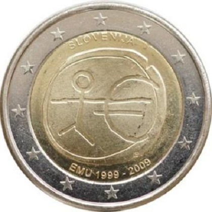 2 euros commémorative 2009 Slovénie 10eme anniversaire UEM