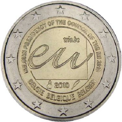 2 euros commémorative Belgique 2010 présidence de l'union européenne