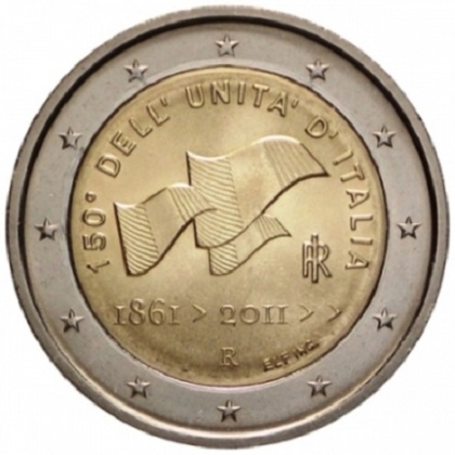 2 euros commémorative Italie 2011 150e anniversaire de l'unification de l'Italie