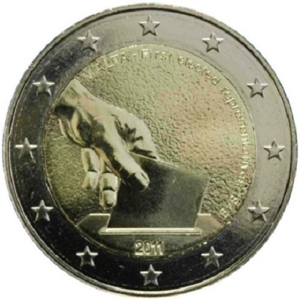 2 euros commémorative Malte 2011 la première élection de représentants en 1849