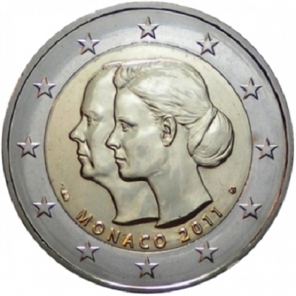 2 euros commémorative Monaco 2011 mariage du Prince Albert et de Charlène