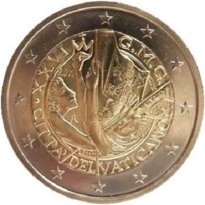 2 euros commémorative Vatican 2011 26ème Journées mondiales de la jeunesse