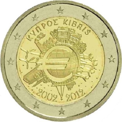 2 euros commémorative 2012 Chypre les 10 ans de l-euro