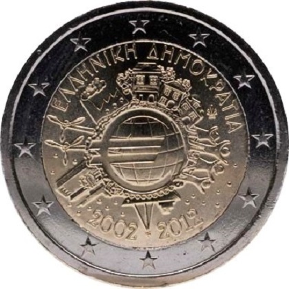 2 euros commémorative 2012 Grèce les 10 ans de l-euro