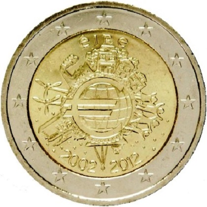 2 euros commémorative 2012 Irlande les 10 ans de l-euro