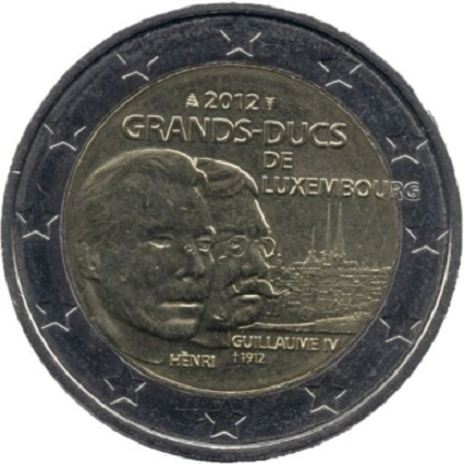 2 euros commémorative Luxembourg 2012 les Grands-Ducs Henri et Guillaume IV