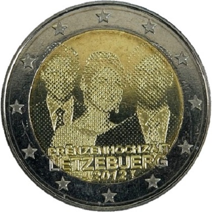 2 euros commémorative Luxembourg 2012 le mariage royal