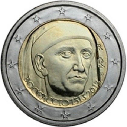 2 euros commémorative Italie 2013 Giovanni Boccaccio 700e anniversaire de sa naissance