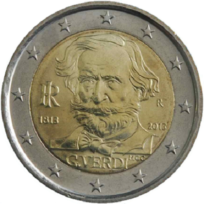 2 euros commémorative 2013 Italie Giuseppe Verdi 200e anniversaire de sa naissance