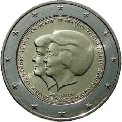 2 euros commémorative Pays-Bas 2013 abdication de la reine Beatrix