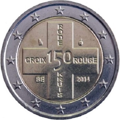 2 euros commémorative 2014 la Croix Rouge de Belgique