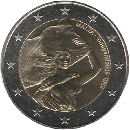 2 euros commémorative Malte 2014  50 ans de son indépendance 1964