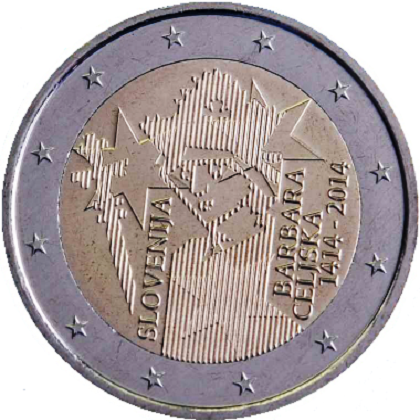 2 euros commémorative Slovénie 2014 Barbara Celjska