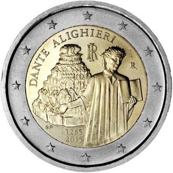 2 euros commémorative Italie 2015 Dante Alighieri