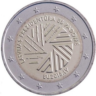2 euros 2015 Lettonie commémorative présidence de l'union européenne