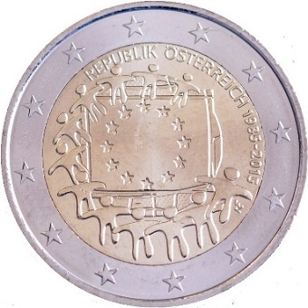 2 euros 2015 Autriche pour le 30ème anniversaire  du drapeau européen