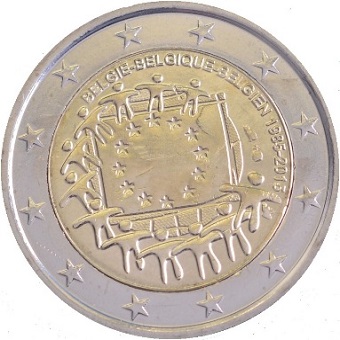 2 euros 2015 commémorative Belgique 30e anniversaire du drapeau européen