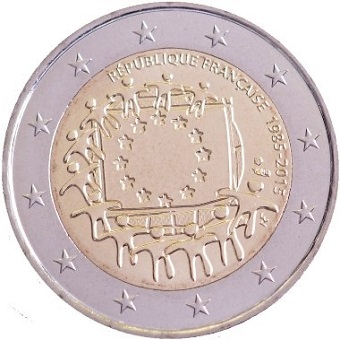 2 euros 2015 france 30ème anniversaire du drapeau européen