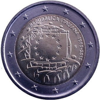 2 euros 2015 Italie 30ème anniversaire du drapeau européen