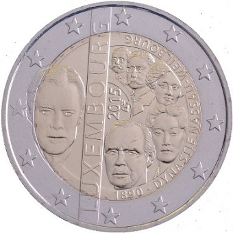 2 euros 2015 Luxembourg commémorative 125e anniversaire dynastie des Nassau- Weilbourg