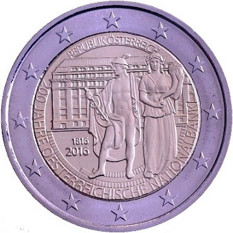 2 euros 2016 Autriche commémorative 200eme anniversaire de la banque d'Autriche