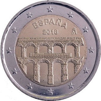 2 euros 2016 Espagne commémorative aqueduc de Ségovie