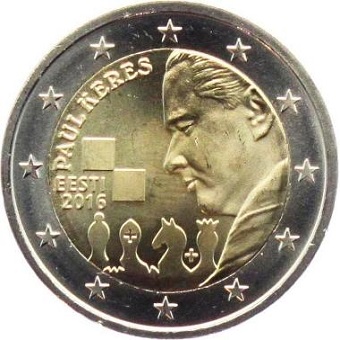2 euros commémorative 2016 Estonie Paul KERES