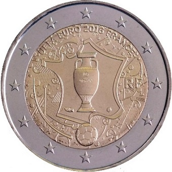 2 euro commémorative 2016 France commémorative UEFA euro 2016