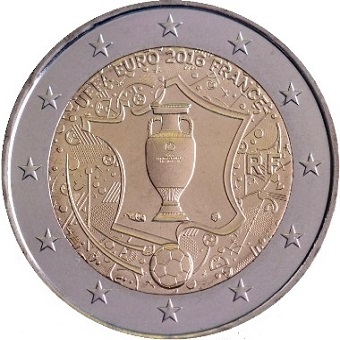 2 Euros Commemorative France 2016 Uefa Euro 2016