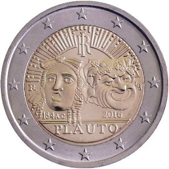 pièce 2 euros commémorative 2016 Italie Plauto