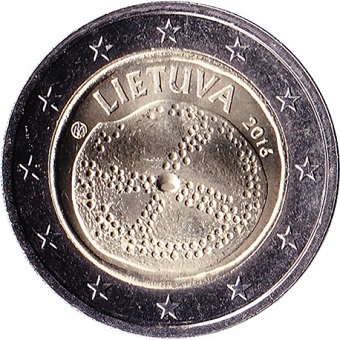 2 euros commémorative 2016 Lituanie culture baltique lituanienne