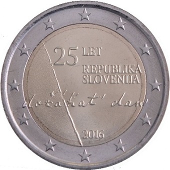 2 euros 2016 Slovénie commémorative 25ème anniversaire de la république de Slovénie