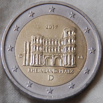 2 euros commémorative 2017 Allemangne la Porta Nigra à Trèves Rhénanie-Palatinat