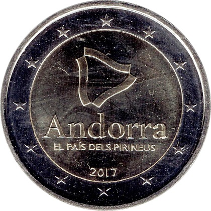pièce 2 euros 2017 Andorre commémorative Andorra le pays des pyrénées