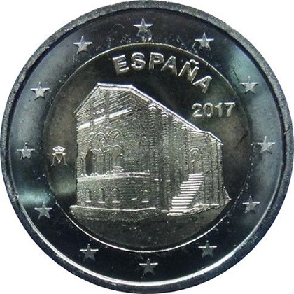 2 euros commémorative 2017 Espagne l'église Santa Maria de Naranco d'Oviedo