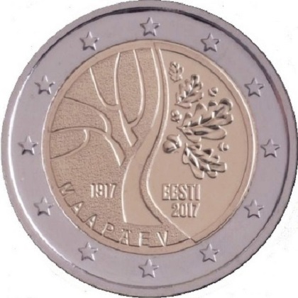 pièce 2 euros commémorative 2017 Estonie pour son indépendance